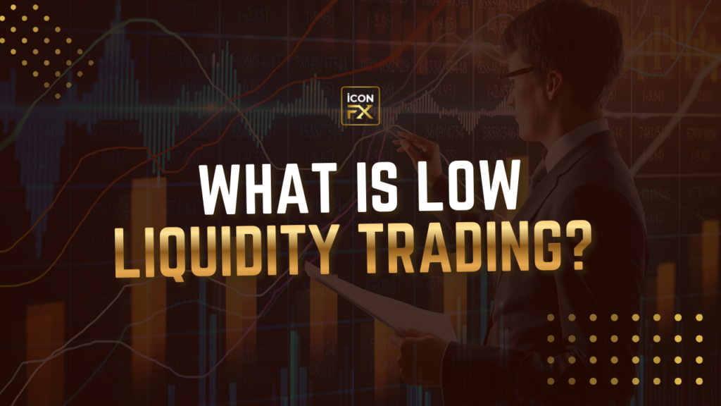Low liquidity trading during holidays – forex trader analyzing charts with holiday calendar overlay.